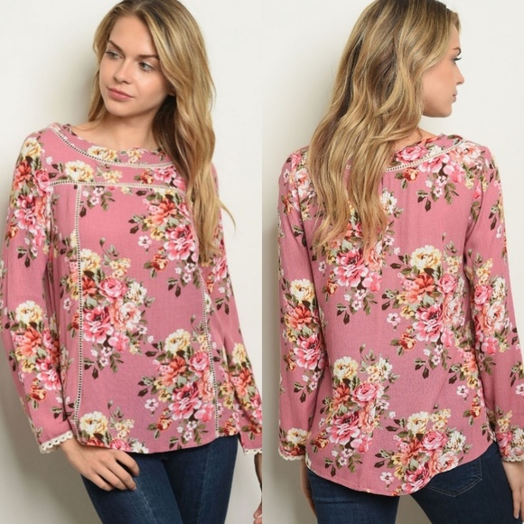 RolyPoly Tops - 💗Rose Pink Floral Spring Top